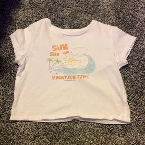 Xs aerie cropped white tee